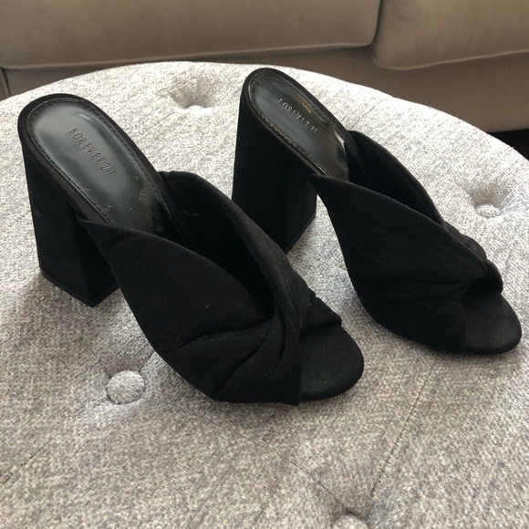 Black Suede Mules - Picture 2 of 4